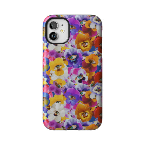 Pansy Eye Floral Tough Phone Case for iPhone 11