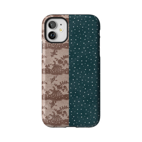 Lace & Tiny Dots Split Tough Phone Case for iPhone 11
