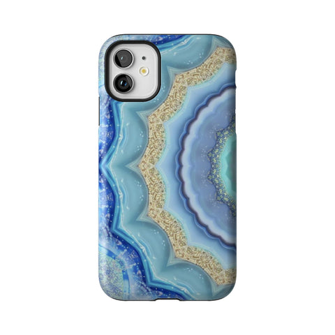 Blue Boho Tie Dye Tough Phone Case for iPhone 11