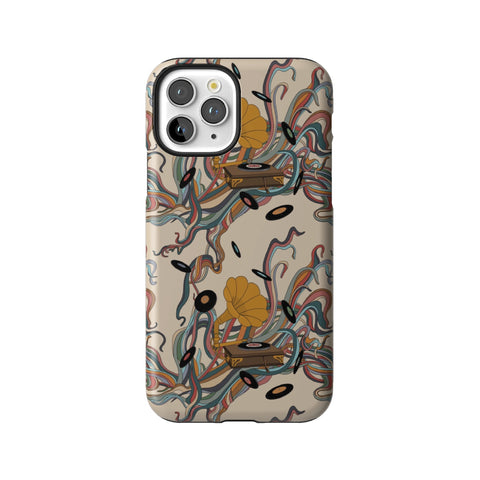 Art Nouveau Vinyl Record Player Tough Phone Case for iPhone 11 Pro