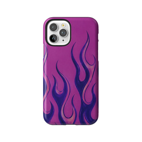 Purple Flames Y2K Tough Phone Case for iPhone 11 Pro
