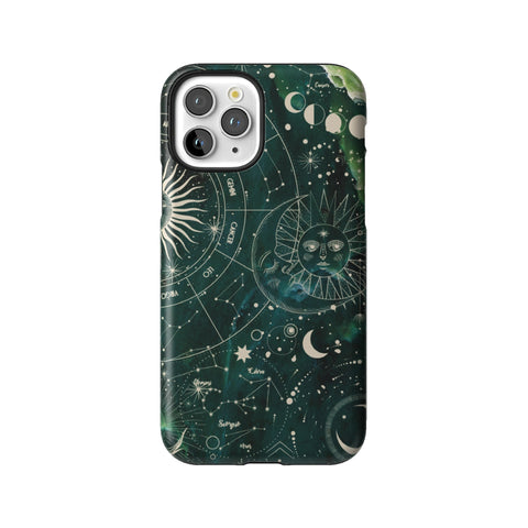 Green Marble Zodiac Tough Phone Case for iPhone 11 Pro