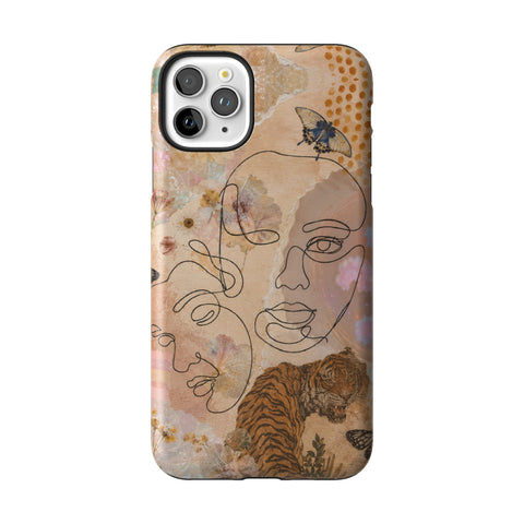 Line Art Faces Collage Tough Phone Case for iPhone 11 Pro Max
