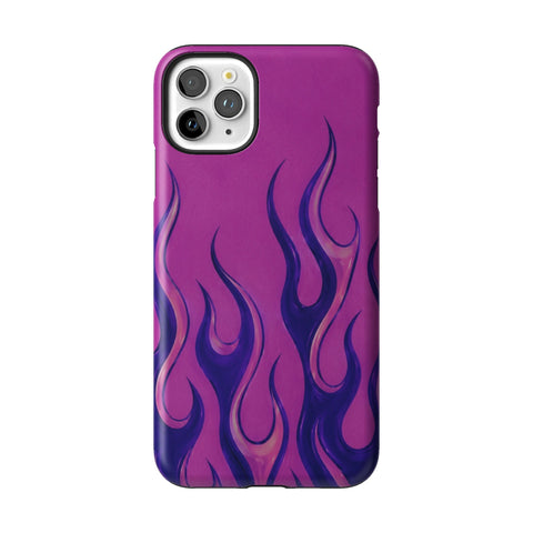 Purple Flames Y2K Tough Phone Case for iPhone 11 Pro Max
