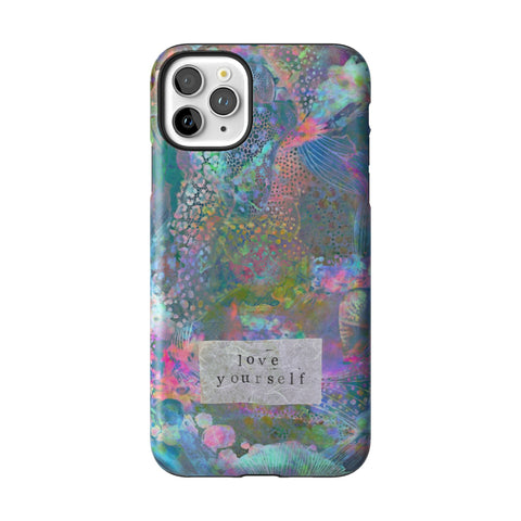 Love Yourself Pastel Abstract Art Tough Phone Case for iPhone 11 Pro Max