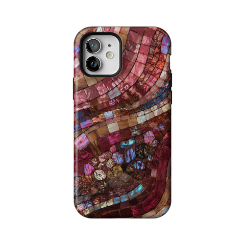 Garnet Stained Glass Print Tough Phone Case for iPhone 12