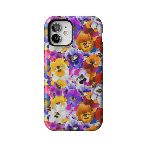 Pansy Eye Floral Tough Phone Case for iPhone 12