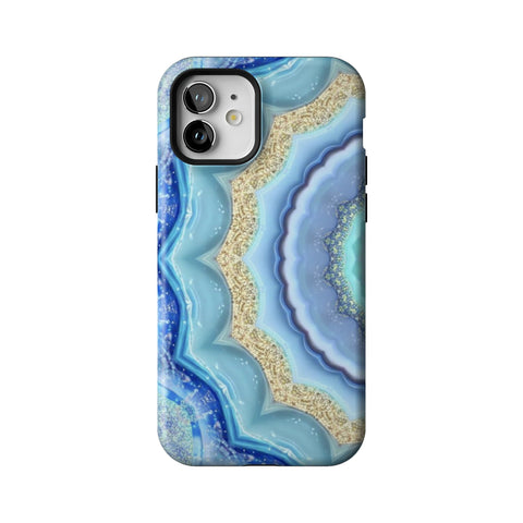 Blue Boho Tie Dye Tough Phone Case for iPhone 12