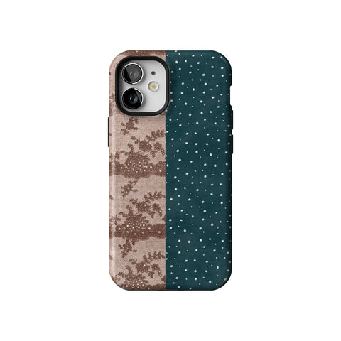 Lace & Tiny Dots Split Tough Phone Case for iPhone 12 Mini