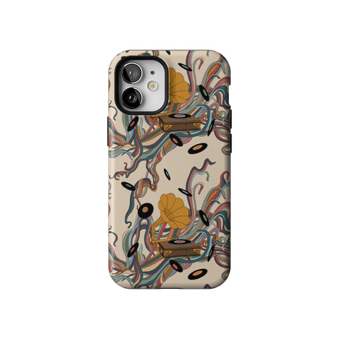Art Nouveau Vinyl Record Player Tough Phone Case for iPhone 12 Mini
