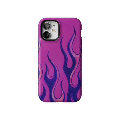 Purple Flames Y2K Tough Phone Case for iPhone 12 Mini