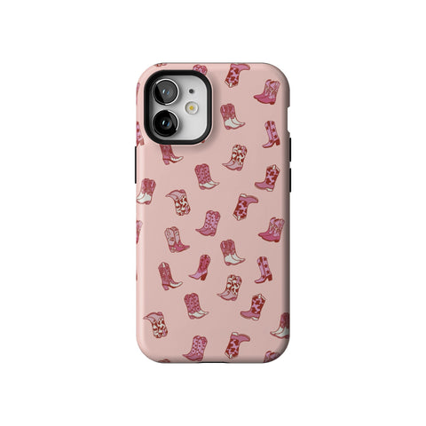 Pink Cowgirl Boots Tough Phone Case for iPhone 12 Mini