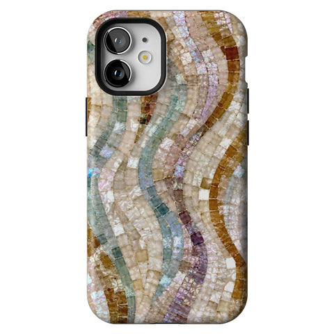Seashell Mosaic Print Tough Phone Case for iPhone 12 Mini