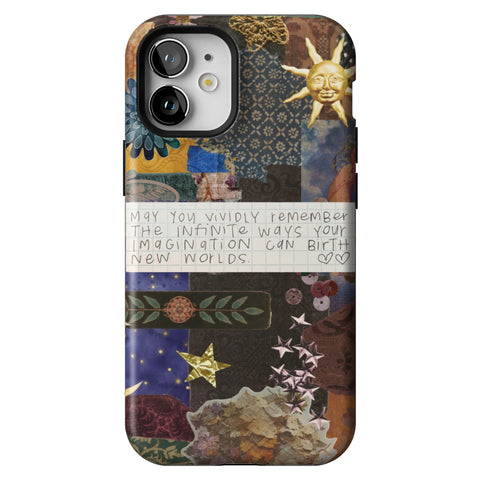 Whimsy Quote Collage Tough Phone Case for iPhone 12 Mini