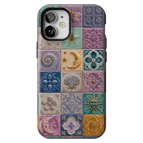 Mermaid Whimsy Tiles Tough Phone Case for iPhone 12 Mini