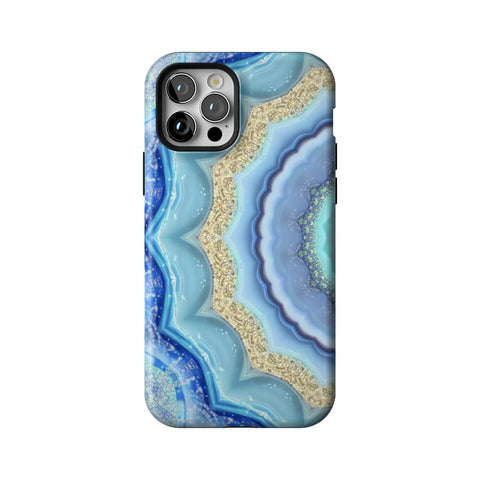 Blue Boho Tie Dye Tough Phone Case for iPhone 12 Pro