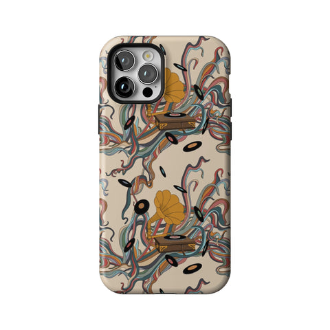 Art Nouveau Vinyl Record Player Tough Phone Case for iPhone 12 Pro
