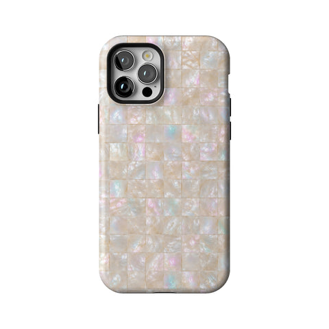 Opal Mother of Pearl Tile Print Tough Phone Case for iPhone 12 Pro