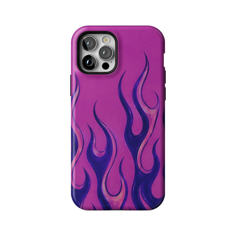 Purple Flames Y2K Tough Phone Case for iPhone 12 Pro