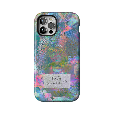 Love Yourself Pastel Abstract Art Tough Phone Case for iPhone 12 Pro