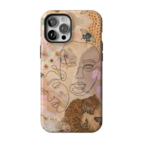 Line Art Faces Collage Tough Phone Case for iPhone 12 Pro Max