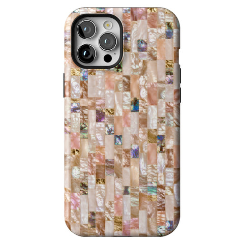 Rose Gold Abalone Shell Print Tough Phone Case for iPhone 12 Pro Max