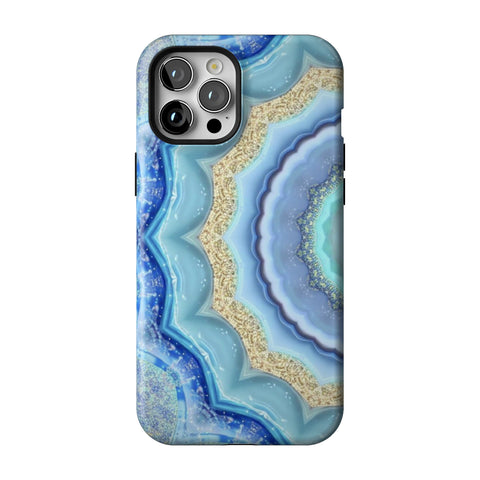 Blue Boho Tie Dye Tough Phone Case for iPhone 12 Pro Max