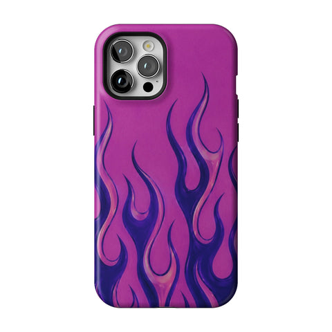 Purple Flames Y2K Tough Phone Case for iPhone 12 Pro Max