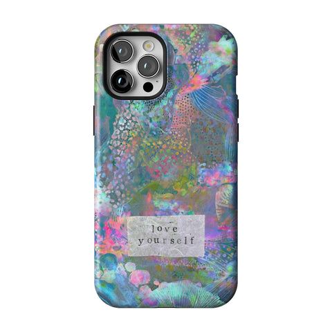 Love Yourself Pastel Abstract Art Tough Phone Case for iPhone 12 Pro Max
