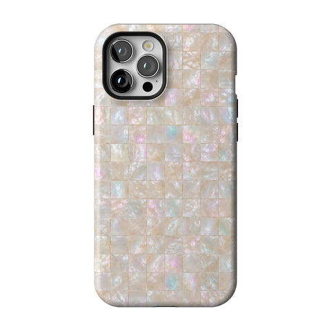 Opal Mother of Pearl Tile Print Tough Phone Case for iPhone 12 Pro Max