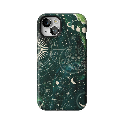 Green Marble Zodiac Tough Phone Case for iPhone 13