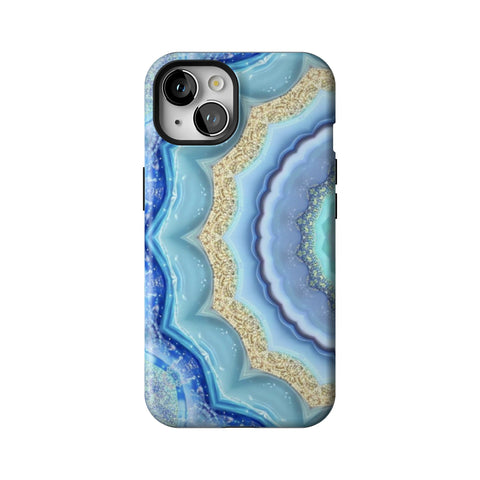 Blue Boho Tie Dye Tough Phone Case for iPhone 13