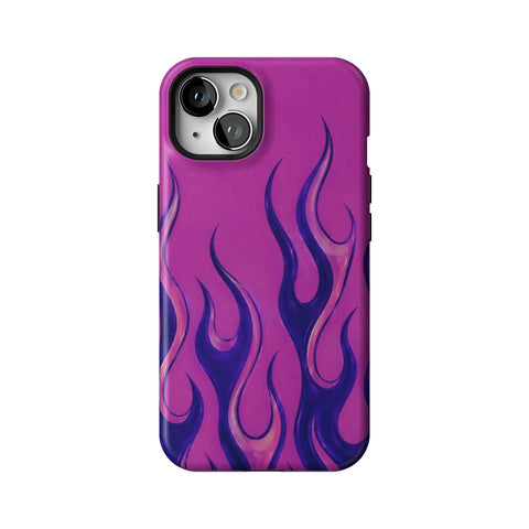 Purple Flames Y2K Tough Phone Case for iPhone 13