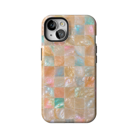 Peach Sorbet Tile Print Tough Phone Case for iPhone 13