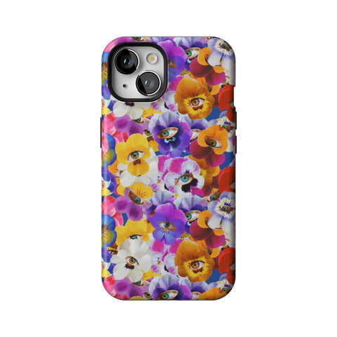 Pansy Eye Floral Tough Phone Case for iPhone 13