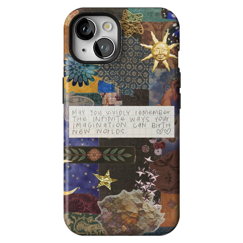 Whimsy Quote Collage Tough Phone Case for iPhone 13