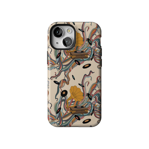 Art Nouveau Vinyl Record Player Tough Phone Case for iPhone 13 Mini