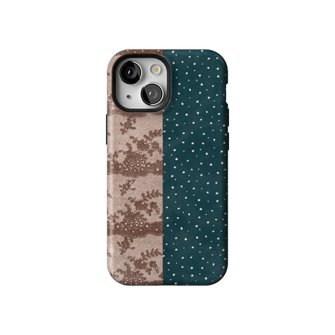 Lace & Tiny Dots Split Tough Phone Case for iPhone 13 Mini