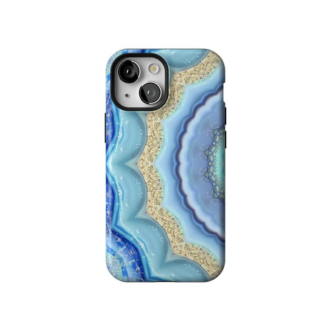 Blue Boho Tie Dye Tough Phone Case for iPhone 13 Mini