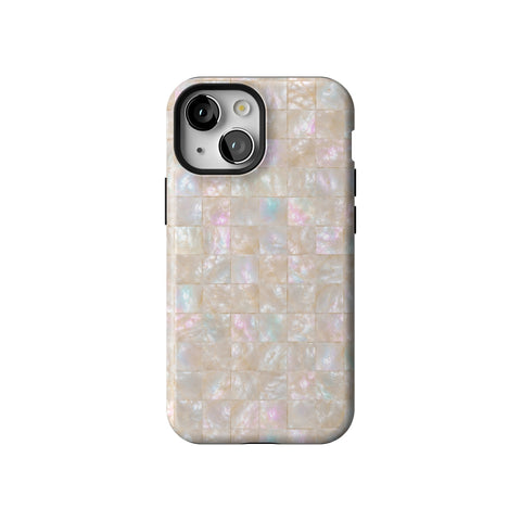 Opal Mother of Pearl Tile Print Tough Phone Case for iPhone 13 Mini