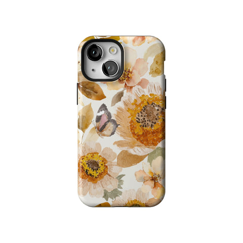 Rustic Boho Floral Tough Phone Case for iPhone 13 Mini