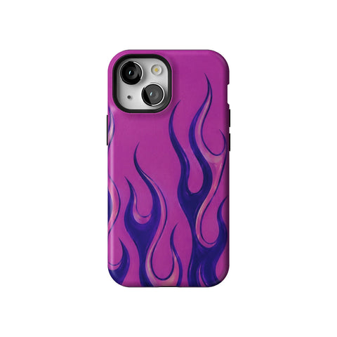 Purple Flames Y2K Tough Phone Case for iPhone 13 Mini