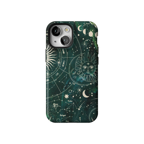 Green Marble Zodiac Tough Phone Case for iPhone 13 Mini