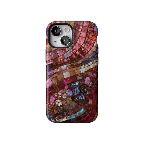 Garnet Stained Glass Print Tough Phone Case for iPhone 13 Mini