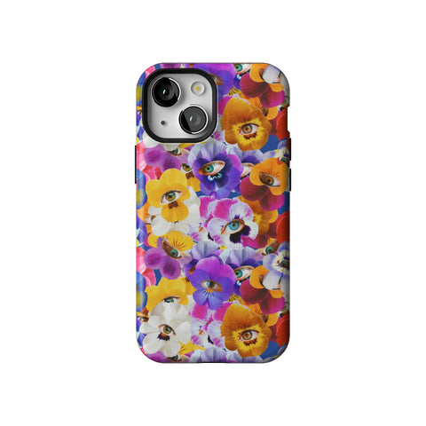 Pansy Eye Floral Tough Phone Case for iPhone 13 Mini