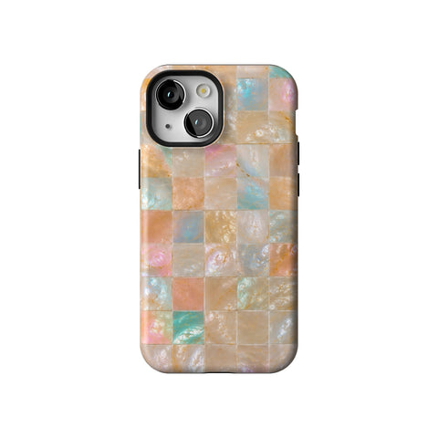 Peach Sorbet Tile Print Tough Phone Case for iPhone 13 Mini