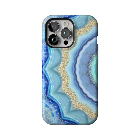 Blue Boho Tie Dye Tough Phone Case for iPhone 13 Pro