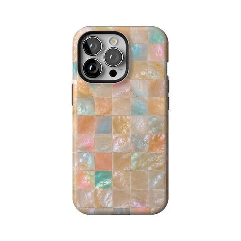 Peach Sorbet Tile Print Tough Phone Case for iPhone 13 Pro