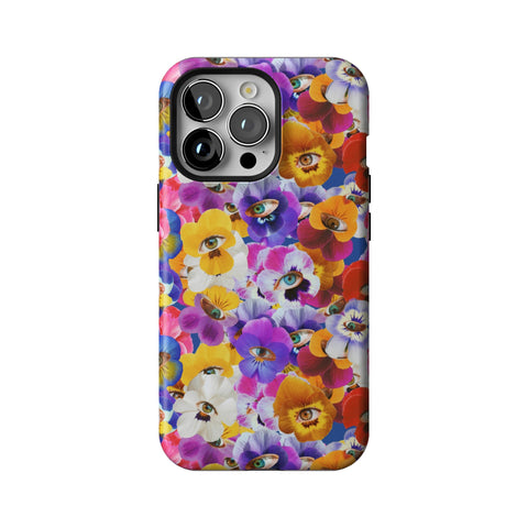 Pansy Eye Floral Tough Phone Case for iPhone 13 Pro