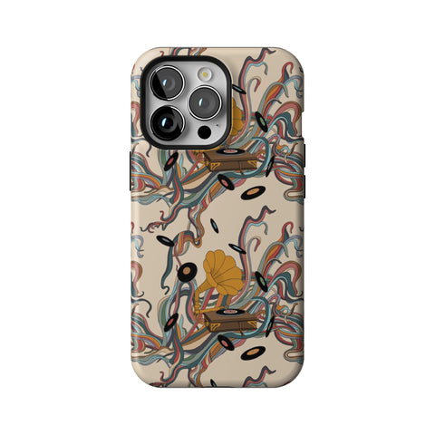 Art Nouveau Vinyl Record Player Tough Phone Case for iPhone 13 Pro